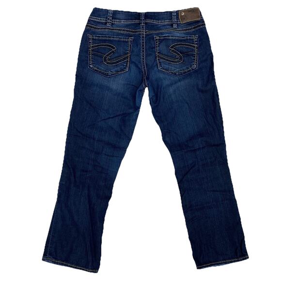Silver Jeans Co Suki Capri Jeans Women’s 30x25 Dark Wash Denim Mid Rise Crop - Picture 1 of 14